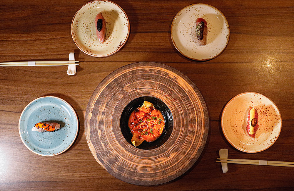Cinco platos japoneses de alta cocina